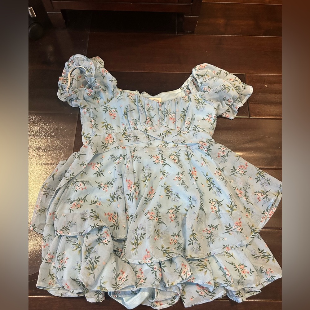 Blue Rain Floral Romper